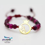 دستبند طلا و سنگ - طرح انار