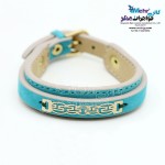 دستبند طلا و چرم - طرح پلکانی