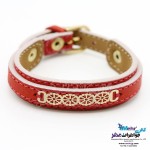 دستبند طلا و چرم - طرح برف