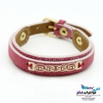 دستبند طلا و چرم - طرح پلکانی