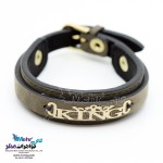 دستبند طلا و چرم - طرح کینگ