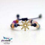 دستبند طلا و سنگ - طرح برف