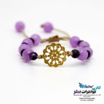 دستبند طلا و سنگ - طرح گل