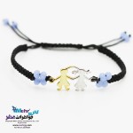 دستبند طلا و بافت - طرح دختر و پسر