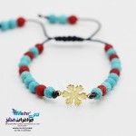 دستبند طلا و سنگ - طرح برف