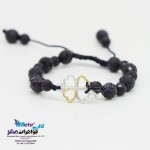 دستبند طلا و سنگ - طرح شبدر چهار برگ