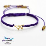 دستبند طلا و بافت - طرح پروانه
