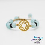 دستبند طلا و سنگ - طرح گل و پروانه