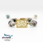 دستبند طلا و سنگ - طرح اسلیمی