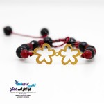 دستبند طلا و سنگ - طرح گل