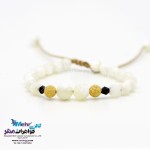 دستبند طلا و سنگ - طرح گوی تراش
