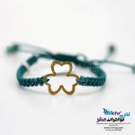 دستبند طلا و بافت - طرح شبدر