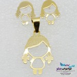 نیم ست طلا - آویز و گوشواره - طرح دختر بچه
