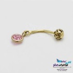 پیرسینگ طلا - طرح سنگ رنگی