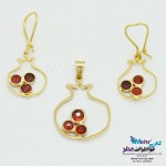 نیم ست طلا - آویز و گوشواره - طرح انار