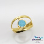 انگشتر طلا - سنگ عقیق و فیروزه