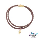 دستبند طلا و چرم - طرح انار