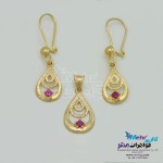 نیم ست طلا - آویز و گوشواره - طرح قطره