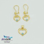 نیم ست طلا - آویز و گوشواره - طرح قلب
