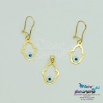 نیم ست طلا - آویز و گوشواره - طرح دست همسا