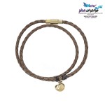 دستبند طلا و چرم - طرح سیب