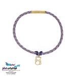 دستبند طلا و چرم - طرح گربه