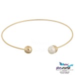 دستبند النگویی طلا - طرح مروارید نشان