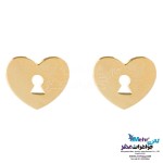 گوشواره طلا - طرح قفل قلب