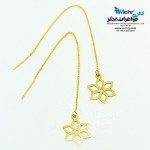 گوشواره طلا - طرح گل شش پر