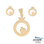 نیم ست طلا - آویز و گوشواره - طرح انار