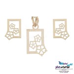 نیم ست طلا - آویز و گوشواره - طرح گل