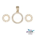 نیم ست طلا - آویز و گوشواره - طرح هندسی