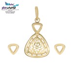 نیم ست طلا - آویز و گوشواره - طرح هندسی
