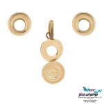 نیم ست طلا - آویز و گوشواره - طرح هندسی