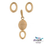 نیم ست طلا - آویز و گوشواره - طرح هندسی
