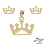 نیم ست طلا - آویز و گوشواره - طرح تاج