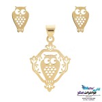 نیم ست طلا - آویز و گوشواره - طرح جغد