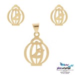 نیم ست طلا - آویز و گوشواره - طرح پرنده و قفس
