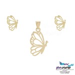 نیم ست طلا - آویز و گوشواره - طرح پروانه
