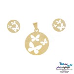 نیم ست طلا - آویز و گوشواره - طرح پروانه
