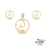 نیم ست طلا - آویز و گوشواره - طرح فیل