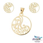 نیم ست طلا - آویز و گوشواره - طرح طاووس