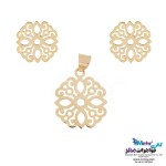 نیم ست طلا - آویز و گوشواره - طرح اسلیمی