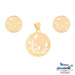 نیم ست طلا - آویز و گوشواره - طرح خوشه گندم