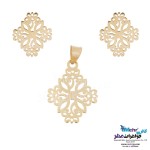 نیم ست طلا - آویز و گوشواره - طرح اسلیمی