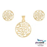 نیم ست طلا - آویز و گوشواره - طرح اسلیمی