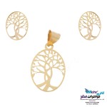 نیم ست طلا - آویز و گوشواره - طرح درخت