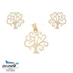 نیم ست طلا - آویز و گوشواره - طرح درخت زندگی