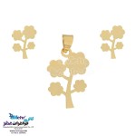 نیم ست طلا - آویز و گوشواره - طرح درخت