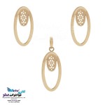 نیم ست طلا - آویز و گوشواره - طرح هندسی